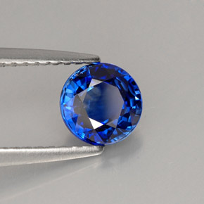 1.12캐럿 천연 로열 블루 사파이어, 라운드 컷, 5.92 mm, IF