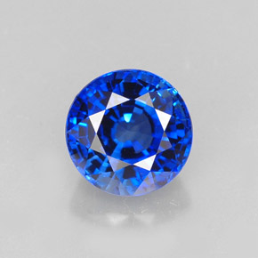 1.23캐럿 천연 로열 블루 사파이어, 라운드 컷, 5.91 mm, IF