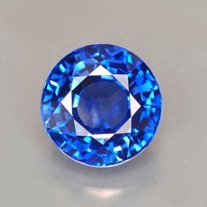 2.16캐럿 천연 콘플라워 블루 사파이어, 라운드 컷, 7.29 mm, VVS