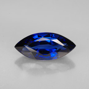 2.53캐럿 천연 딥 블루 사파이어, 마퀴즈, 12.6×5.8 mm, VVS