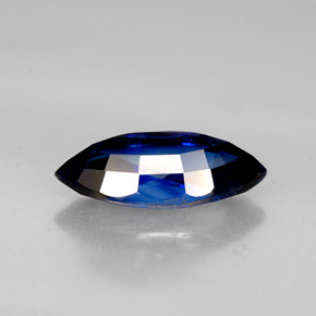 2.53캐럿 천연 딥 블루 사파이어, 마퀴즈, 12.6×5.8 mm, VVS