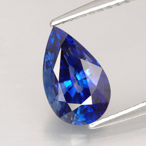 2.24캐럿 천연 로열 블루 사파이어, 배 모양, 9.9×6.1 mm, VVS