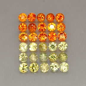 캐럿 천연 멀티컬러 사파이어 보석, 라운드 컷, 3.45 mm, VVS