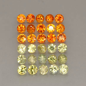 캐럿 천연 멀티컬러 사파이어 보석, 라운드 컷, 3.45 mm, VVS