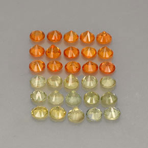캐럿 천연 멀티컬러 사파이어 보석, 라운드 컷, 3.45 mm, VVS