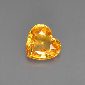 0.95캐럿 천연 골든 오렌지 사파이어, 하트 모양, 6.2×5.9 mm, VVS