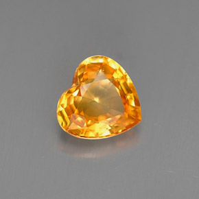 0.95캐럿 천연 골든 오렌지 사파이어, 하트 모양, 6.2×5.9 mm, VVS