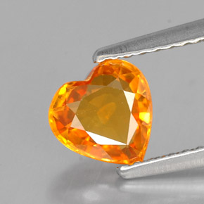 1.10캐럿 천연 만다린 오렌지 사파이어, 하트 모양, 6.3×6.3 mm, VVS