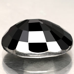 15.71캐럿 천연 검정색 사파이어, 타원형 컷, 17.1×12.8 mm, 불투명체