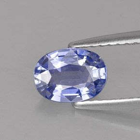 0.92캐럿 천연 라이트 블루 사파이어, 타원형 컷, 7×5.1 mm, VVS-VS