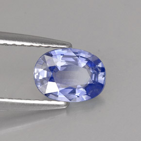 0.92캐럿 천연 라이트 블루 사파이어, 타원형 컷, 7×5.1 mm, VVS-VS