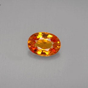 0.90캐럿 천연 옐로우 오렌지 사파이어, 타원형 컷, 7×5.1 mm, VVS
