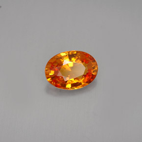 0.90캐럿 천연 옐로우 오렌지 사파이어, 타원형 컷, 7×5.1 mm, VVS