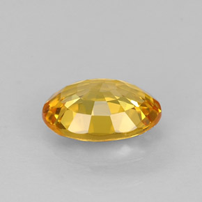 0.97캐럿 천연 골든 옐로우 사파이어, 타원형 컷, 6.9×5.2 mm, VVS