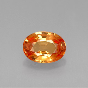 0.95캐럿 천연 옐로우 오렌지 사파이어, 타원형 컷, 6.9×5 mm, VVS-VS
