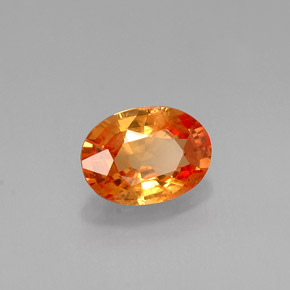 0.95캐럿 천연 옐로우 오렌지 사파이어, 타원형 컷, 6.9×5 mm, VVS-VS