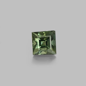 0.71캐럿 천연 노란빛 그린 사파이어, 스퀘어, 4.6×4.6 mm, VS