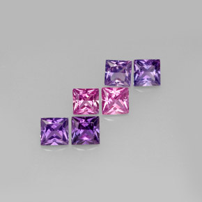 캐럿 천연 멀티컬러 사파이어 보석, 스퀘어, 3.8×3.8 mm, VVS-VS