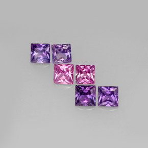 캐럿 천연 멀티컬러 사파이어 보석, 스퀘어, 3.8×3.8 mm, VVS-VS