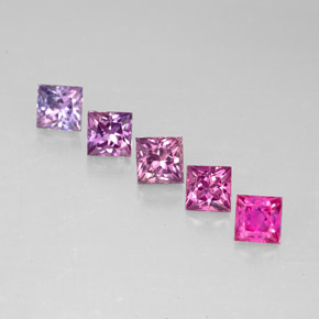 캐럿 천연 멀티컬러 사파이어 보석, 스퀘어, 3.1×3 mm, VVS-VS