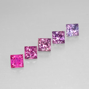 캐럿 천연 멀티컬러 사파이어 보석, 스퀘어, 3.1×3 mm, VVS-VS