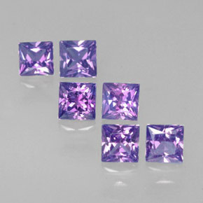 캐럿 천연 핑크빛 바이올렛 사파이어 보석, 스퀘어, 3.5×3.5 mm, VVS-VS