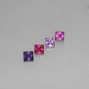 캐럿 천연 멀티컬러 사파이어 보석, 스퀘어, 3.9×3.9 mm, VVS-VS