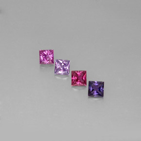 캐럿 천연 멀티컬러 사파이어 보석, 스퀘어, 3.9×3.9 mm, VVS-VS