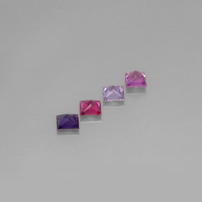 캐럿 천연 멀티컬러 사파이어 보석, 스퀘어, 3.9×3.9 mm, VVS-VS