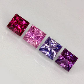 캐럿 천연 멀티컬러 사파이어 보석, 스퀘어, 3.8×3.7 mm, VVS-VS