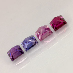 캐럿 천연 멀티컬러 사파이어 보석, 스퀘어, 3.8×3.7 mm, VVS-VS