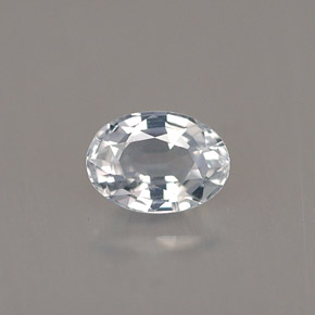 0.69캐럿 천연 푸르스름한 화이트 사파이어, 타원형 컷, 5.8×4.1 mm, VVS