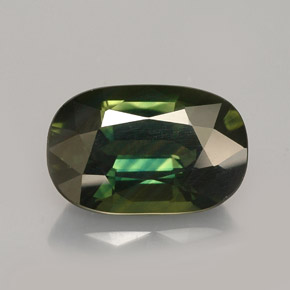 3.64캐럿 천연 푸르스름한 그린 사파이어, 타원형 컷, 11.3×7.4 mm, VVS-VS