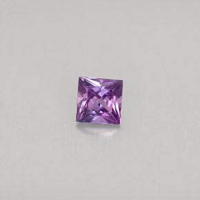 0.38캐럿 천연 핑크빛 바이올렛 사파이어, 스퀘어, 3.8×3.7 mm, VS-SI