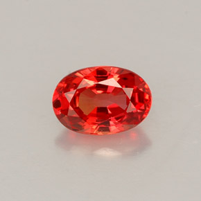 0.71캐럿 천연 레드 오렌지 사파이어, 타원형 컷, 6×4.2 mm, VS