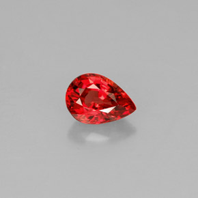 0.59캐럿 천연 붉은빛 오렌지 사파이어, 배 모양, 5.8×4.1 mm, VS