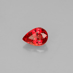 0.59캐럿 천연 붉은빛 오렌지 사파이어, 배 모양, 5.8×4.1 mm, VS