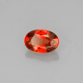 0.76캐럿 천연 레드 오렌지 사파이어, 타원형 컷, 6.1×4.2 mm, VS