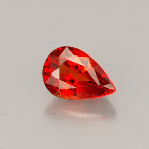 0.65캐럿 천연 레드 오렌지 사파이어, 배 모양, 6.1×4.2 mm, VS
