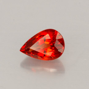 0.65캐럿 천연 레드 오렌지 사파이어, 배 모양, 6.1×4.2 mm, VS