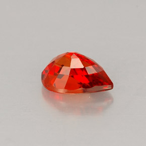0.65캐럿 천연 레드 오렌지 사파이어, 배 모양, 6.1×4.2 mm, VS