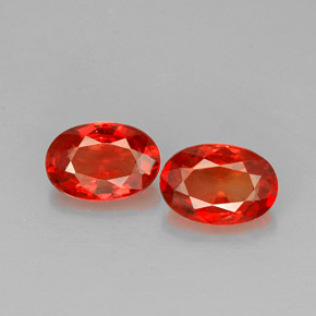캐럿 천연 레드 오렌지 사파이어 보석, 타원형 컷, 6.2×4.3 mm, VVS-VS
