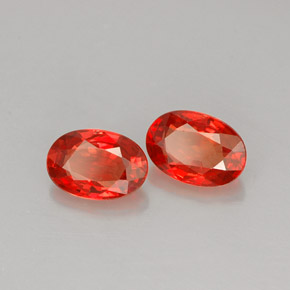 캐럿 천연 레드 오렌지 사파이어 보석, 타원형 컷, 6.2×4.3 mm, VVS-VS