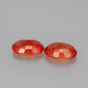 캐럿 천연 레드 오렌지 사파이어 보석, 타원형 컷, 6.2×4.3 mm, VVS-VS