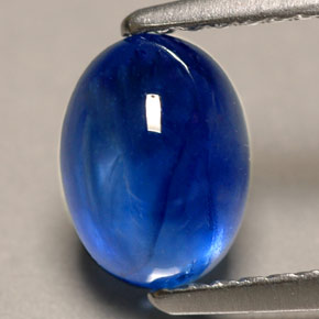 2.08캐럿 천연 블루 사파이어, 투명한, 7.8×5.8 mm, 투명/반투명