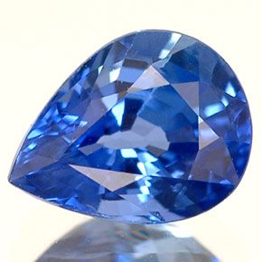 0.97캐럿 천연 콘플라워 블루 사파이어, 배 모양, 6.7×5.2 mm, VS