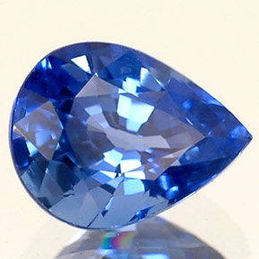 0.97캐럿 천연 콘플라워 블루 사파이어, 배 모양, 6.7×5.2 mm, VS