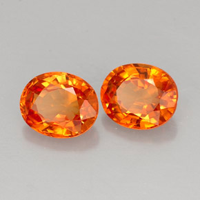 캐럿 천연 만다린 오렌지 사파이어 보석, 타원형 컷, 5.8×4.8 mm, VVS-VS