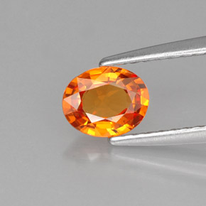 0.66캐럿 천연 만다린 오렌지 사파이어, 타원형 컷, 6×4.9 mm, VVS-VS
