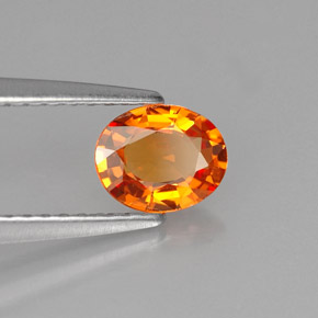 0.66캐럿 천연 만다린 오렌지 사파이어, 타원형 컷, 6×4.9 mm, VVS-VS
